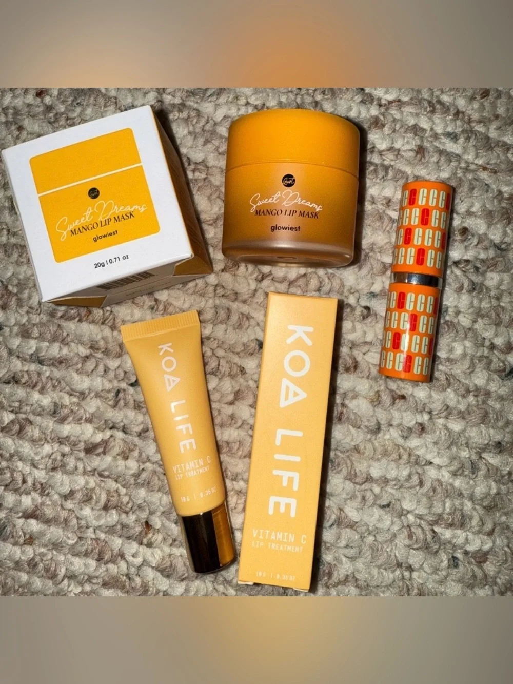 KOA LIFE Vitamin C Lip Treatment, Glowiest Lip Mask & Clinique Lipstick NEW